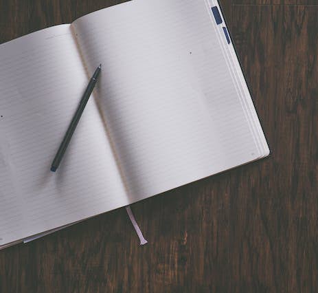 A journal on a table