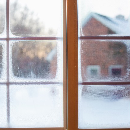A frosted window in Winter