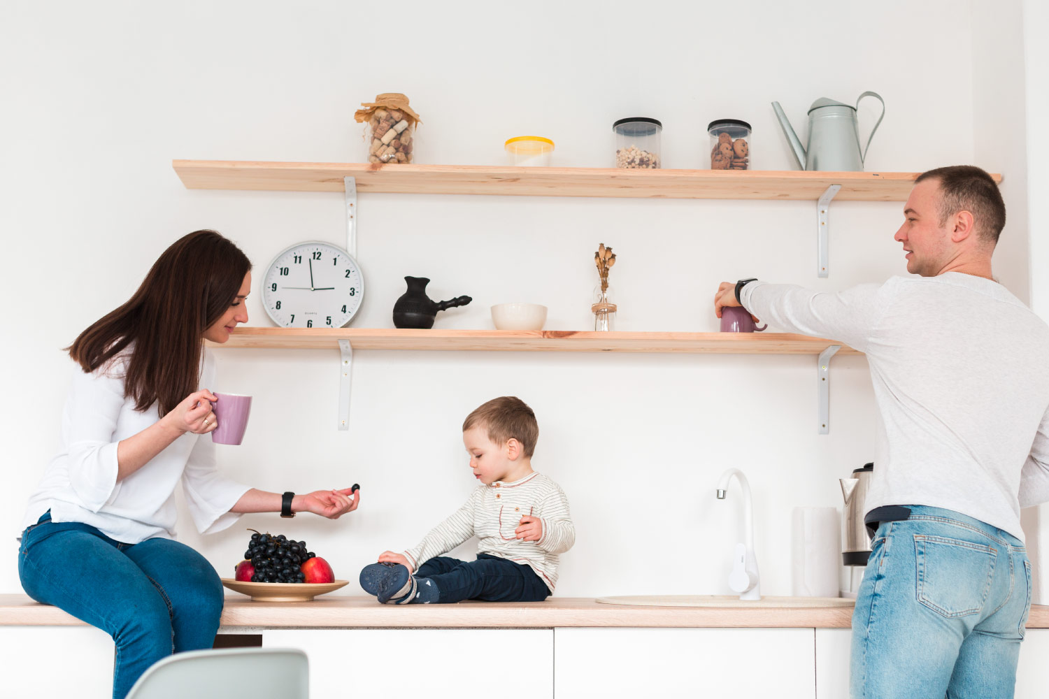 The hidden power of routines a family is together in their clean and organized kitchen